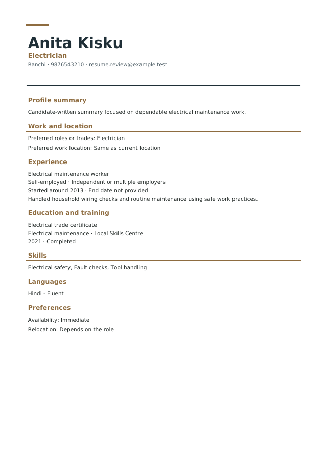 Fictional Classic Professional resume example